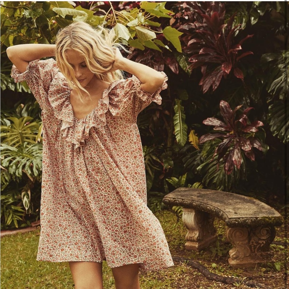 Doen Chime Dress -- CORAL POPPY BELL FLORAL